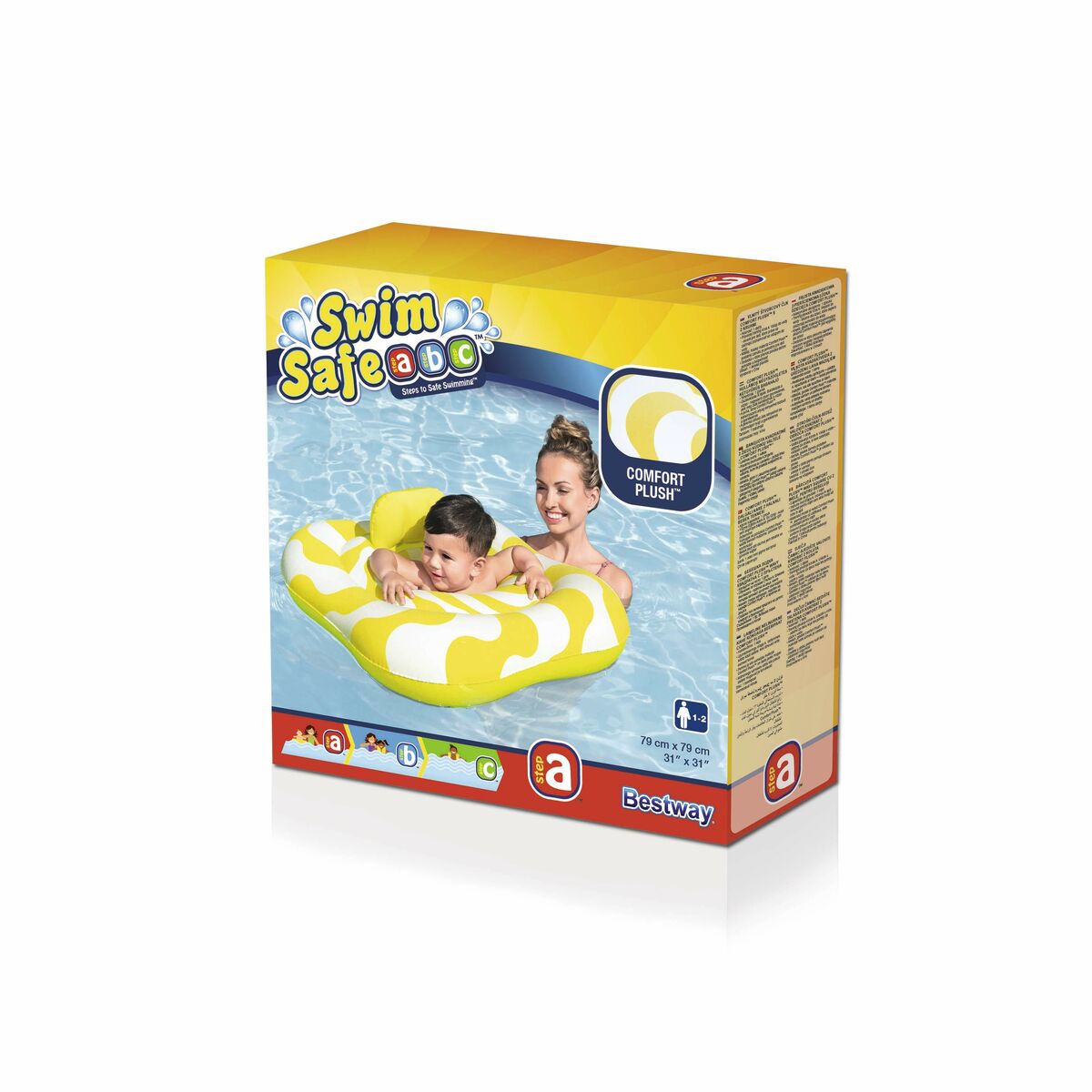 Bestway Inflatable Float 2 Rings Baby Seat 79x79 cm 1-2 Years Garden Pool Beach 32298-2