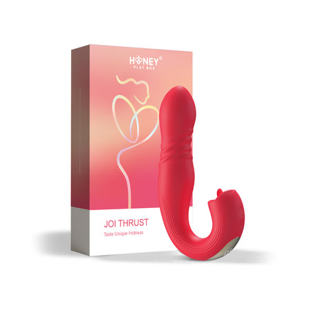 Honey Play Box Joi Thrust App Controlled Thrusting G-spot Vibrator & Tongue Clit Licker Red-0
