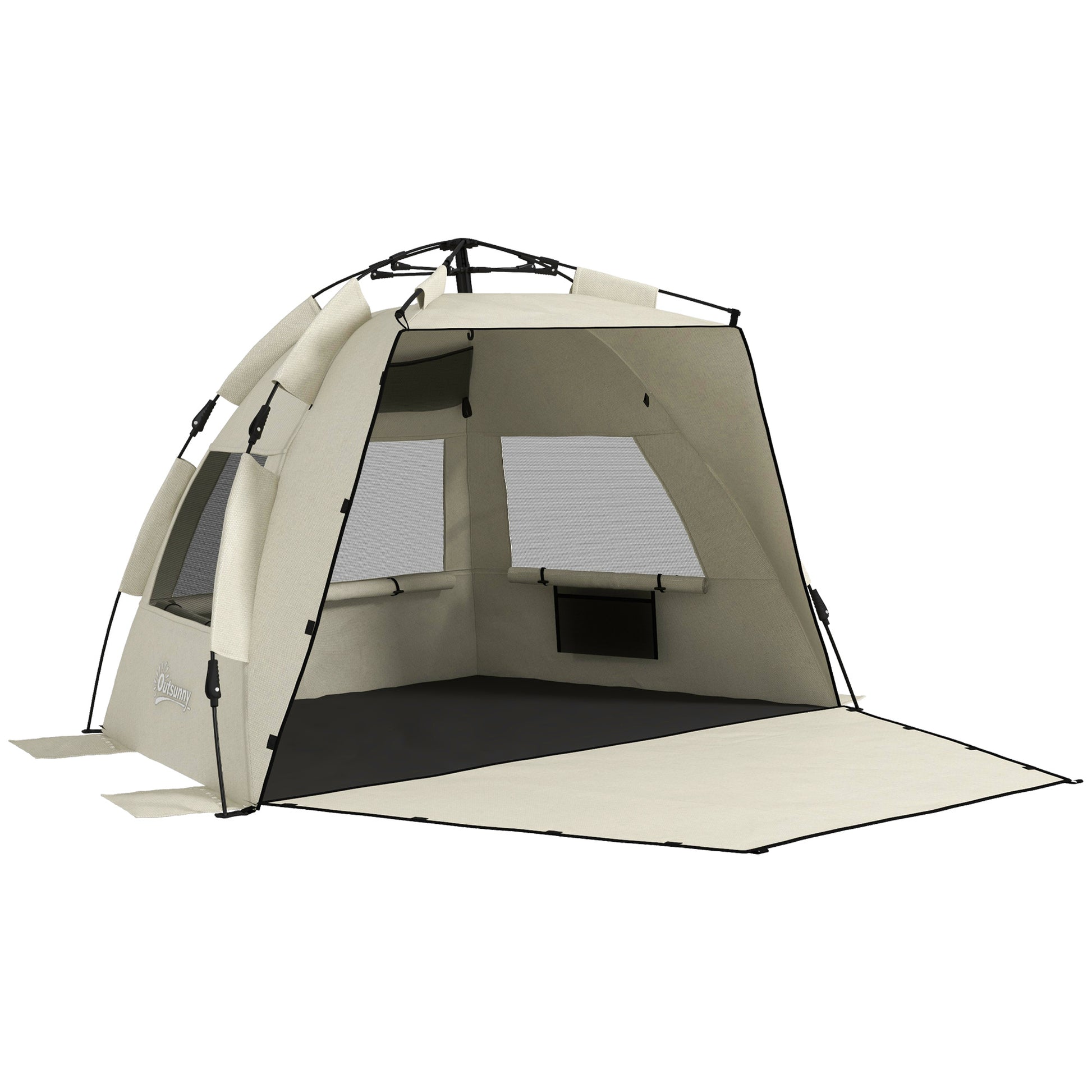 Outsunny Pop Up Beach Tent for 2-3 Person with Carry Bag UPF15+-0