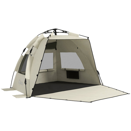 Outsunny Pop Up Beach Tent for 2-3 Person with Carry Bag UPF15+-0